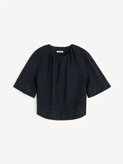 By Malene Birger Marian Linen Top In Black