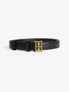 By Malene Birger Marlos Leather Monogram Buckle Belt In Black
