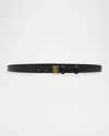 By Malene Birger Marlos Leather Monogram Buckle Belt In Black