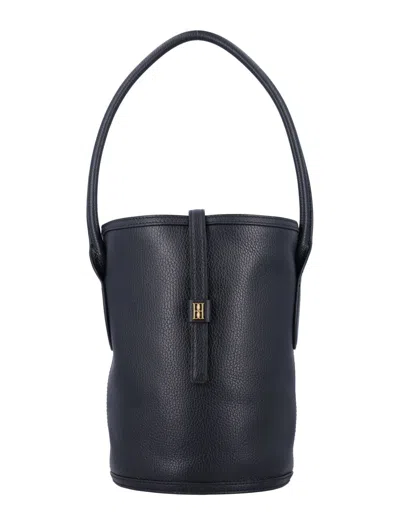 By Malene Birger Marylle Small Grainy Leather Bucket Bag In Black