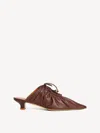 By Malene Birger Masey Leather Mules In Dark Mahogany