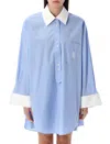 By Malene Birger Maye Stripe Shirt Tunic In Iris Blue Stripe Big