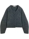 By Malene Birger Zharea Cropped Knit Wool-blend Cardigan In Grey