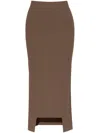 By Malene Birger Merine Ribbed-knit Maxi Skirt In Brown