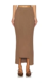 By Malene Birger Merine Ribbed-knit Maxi Skirt In 卡其色