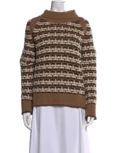 Pre-owned By Malene Birger Merino Wool Patterned Sweater In Neutrals