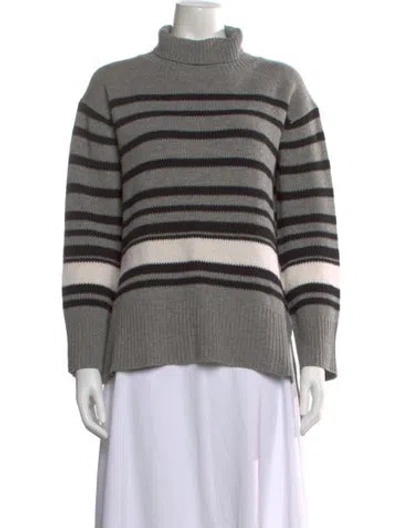 Pre-owned By Malene Birger Merino Wool Striped Sweater In Multi