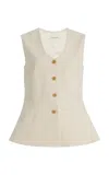 By Malene Birger Merlin Crepe Peplum Vest In Off-white