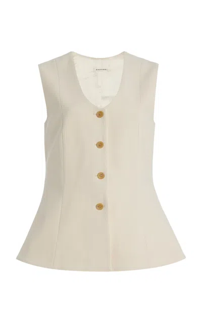By Malene Birger Merlin Crepe Peplum Vest In Off-white