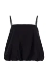 By Malene Birger Mia Organic Cotton Bubble Tank Top In Black