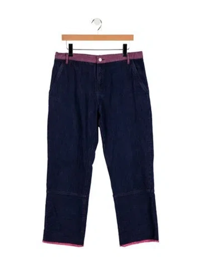 Pre-owned By Malene Birger Mid-rise Straight Leg Jeans In Purple