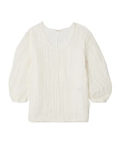 By Malene Birger Mikala Organic Linen-gauze Blouse In White