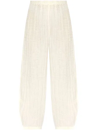 By Malene Birger Linen Tapered Trousers In Neutrals