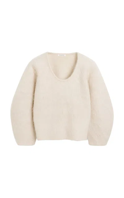 By Malene Birger Milea Balloon-sleeve Knit Wool-blend Sweater In Ivory