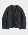 By Malene Birger Mineas Rosette-detailed Silk Top In Black