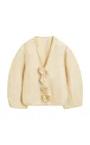 By Malene Birger Mineas Rosette-detailed Silk Top In Beige