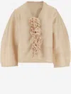 By Malene Birger Mineas Rosette-detailed Silk Top In Beige