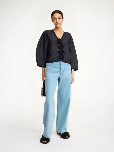 By Malene Birger Mineas Silk Top In Black