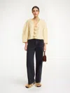 By Malene Birger Mineas Rosette-detailed Silk Top In Sea Mist