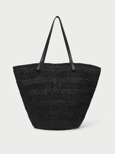 By Malene Birger Mirabell Straw Tote In Black