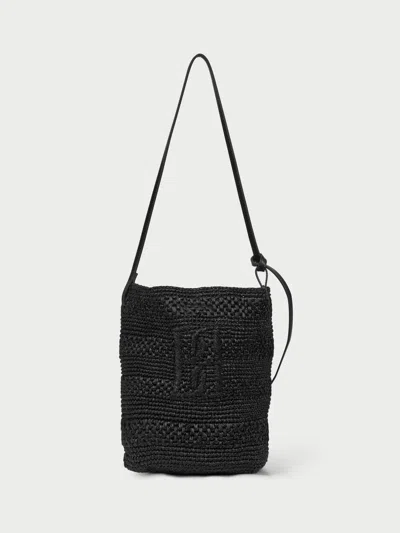 By Malene Birger Mirabellee Straw Bucket Bag In Black