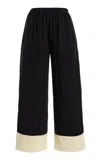 By Malene Birger Mirabello Colorblocked Wide-leg Pants In Black