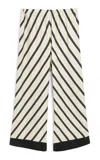 By Malene Birger Mirabello Wide-leg Trousers In Black,white