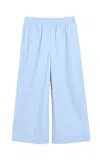 By Malene Birger Mirabello Cropped Organic Cotton Flare Pants In Blue Iris Stripe Small
