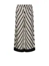By Malene Birger Striped Wide Leg Mid-length Trousers In Neutrals