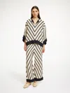 By Malene Birger Mirabello Wide-leg Trousers In Diagonal Stripe