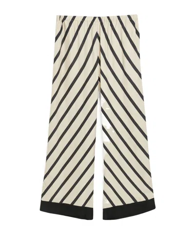 By Malene Birger Mirabello Wide-leg Trousers In Diagonal Stripe