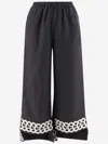 By Malene Birger Mirabellos Embroidered Linen Step Pants In Black