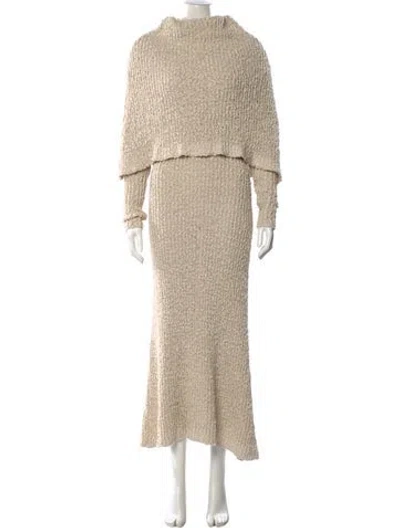 Pre-owned By Malene Birger Mock Neck Long Dress W/ Tags In Neutral