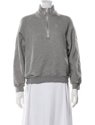 Pre-owned By Malene Birger Mock Neck Long Sleeve Sweatshirt In Grey