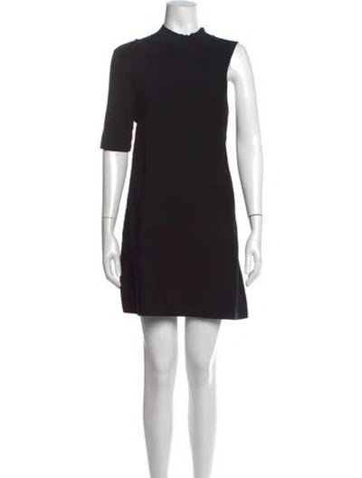 Pre-owned By Malene Birger Mock Neck Mini Dress In Black