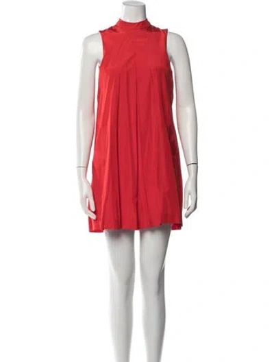 Pre-owned By Malene Birger Mock Neck Mini Dress In Orange
