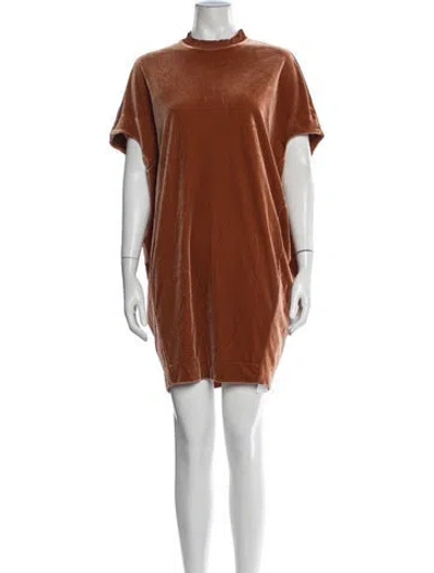 Pre-owned By Malene Birger Mock Neck Mini Dress In Orange