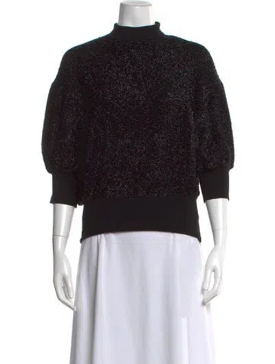 Pre-owned By Malene Birger Mock Neck Sweater In Black