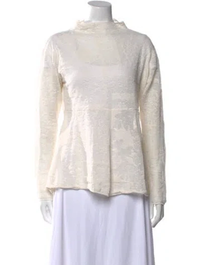 Pre-owned By Malene Birger Mock Neck Sweater In Neutral