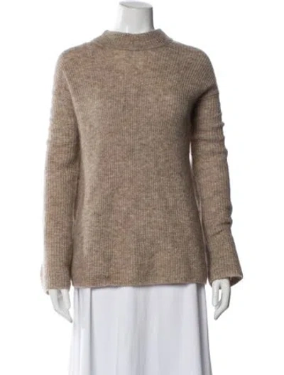 Pre-owned By Malene Birger Mock Neck Sweater In Neutral