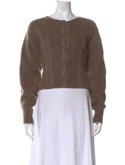 Pre-owned By Malene Birger Mohair Crew Neck Sweater In Brown