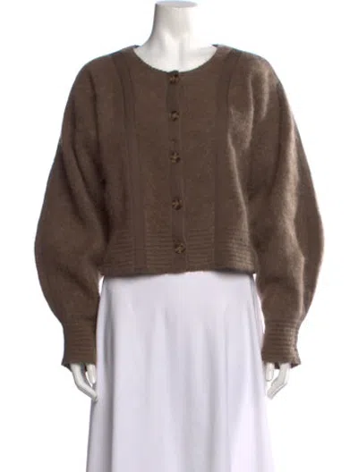 Pre-owned By Malene Birger Mohair Crew Neck Sweater In Brown