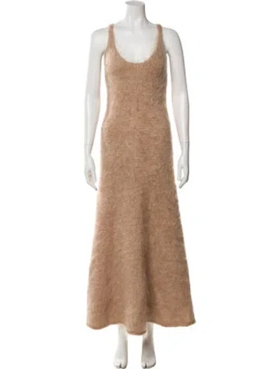 Pre-owned By Malene Birger Mohair Long Dress In Neutral