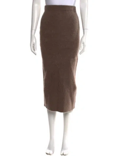Pre-owned By Malene Birger Mohair Midi Length Skirt In Brown