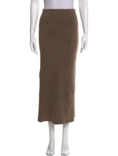 Pre-owned By Malene Birger Mohair Midi Length Skirt In Brown
