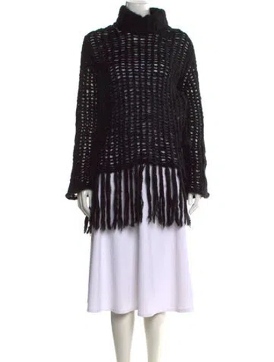 Pre-owned By Malene Birger Mohair Turtleneck Sweater In Black