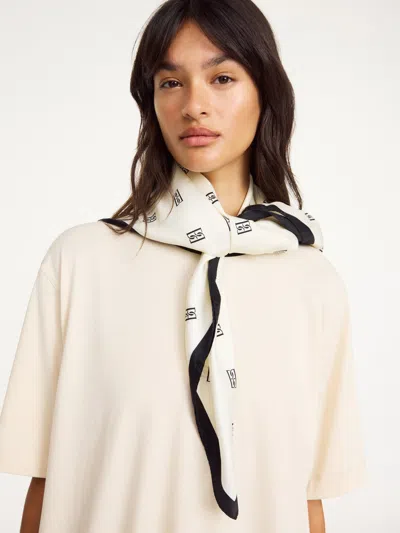 By Malene Birger Monnas Silk Scarf In Soft White