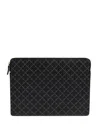 By Malene Birger Monogram-pattern Zip Laptop Bag In Black
