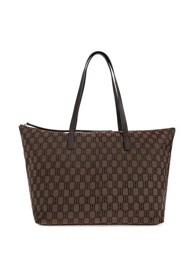 By Malene Birger Monogram-pattern Tote Bag In Brown