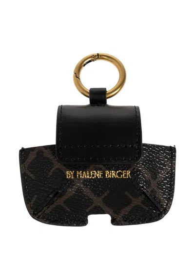 By Malene Birger Monogram-print Logo-plaque Earbud Case In Black